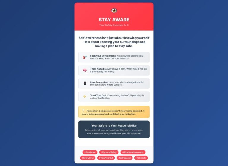 STAY AWARE: Your Safety Depends On It!