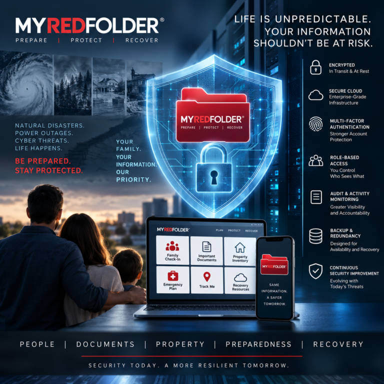 PREPAREDNESS REQUIRES MORE THAN HAVING YOUR INFORMATION. IT REQUIRES PROTECTING IT. #myredfolder